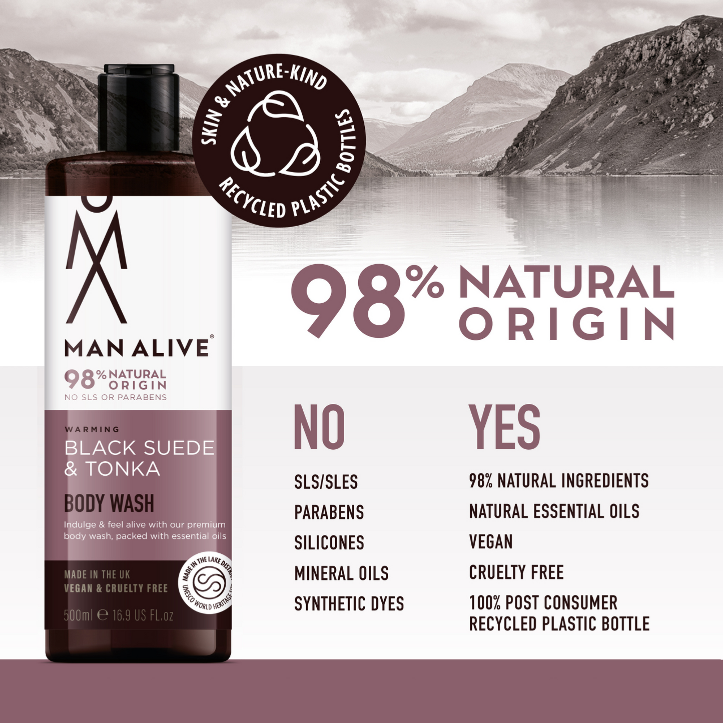 Warming Black Suede & Tonka Body Wash